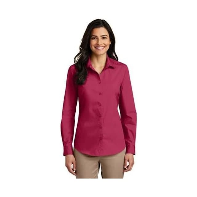 Port Authority® Women's Long Sleeve Carefree Poplin Shirt