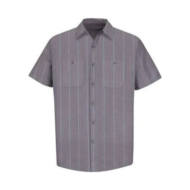 Red Kap® Industrial Short Sleeve Striped Work Shirt