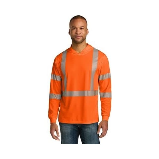 CornerStone® ANSI 107 Class 3 Long Sleeve Segmented Tape Hooded Tee