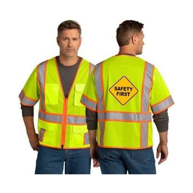 CornerStone® ANSI 107 Class 3 Surveyor Mesh Zippered Two-Tone Short Sleeve Vest