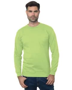 Unisex Bayside® Union-Made Long Sleeve Pocket Crew T-Shirt