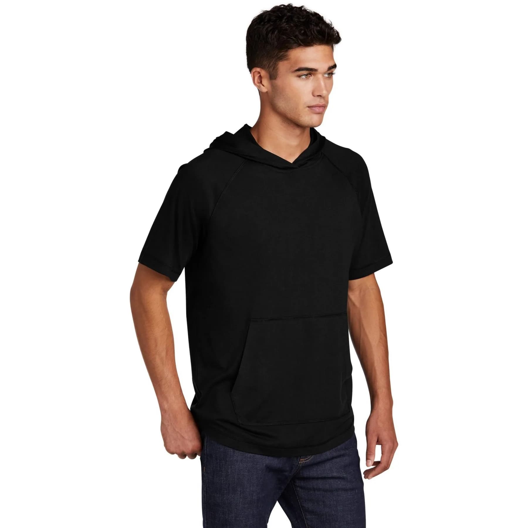 Sport-Tek PosiCharge Tri-Blend Wicking Short Sleeve Hoodie.