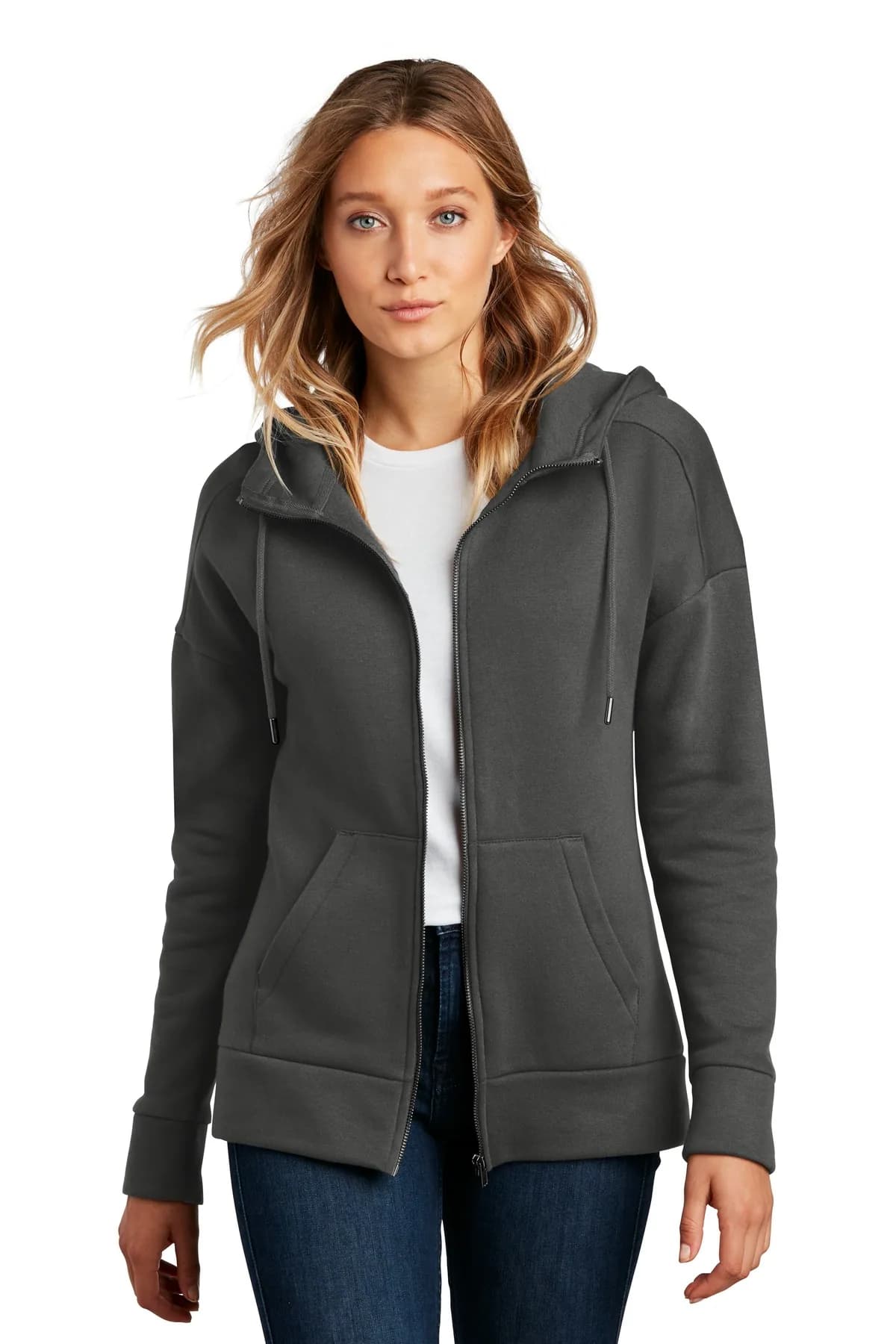 District® Women's Perfect Weight® Fleece Drop Shoulder Full-Zip Hoodie